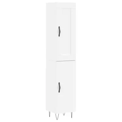 vidaXL Visoka omara bela 34,5x34x180 cm inženirski les