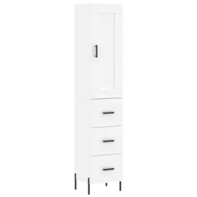vidaXL Visoka omara bela 34,5x34x180 cm inženirski les