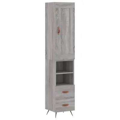 vidaXL Visoka omara siva sonoma 34,5x34x180 cm inženirski les