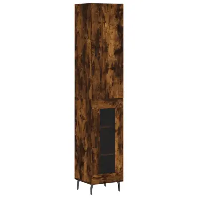 vidaXL Visoka omara dimljeni hrast 34,5x34x180 cm inženirski les