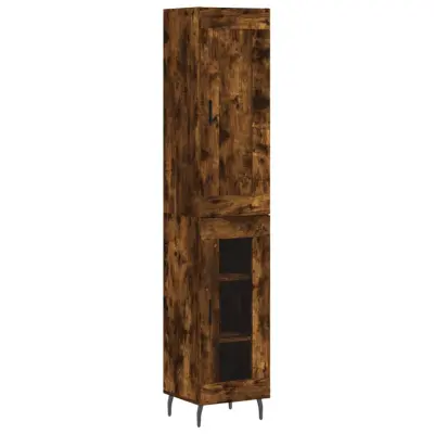 vidaXL Visoka omara dimljeni hrast 34,5x34x180 cm inženirski les