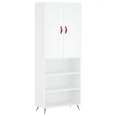 vidaXL Visoka omara bela 69,5x34x180 cm inženirski les