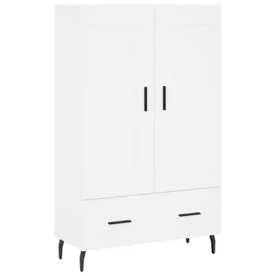 vidaXL Visoka omara bela 69,5x31x115 inženirski les