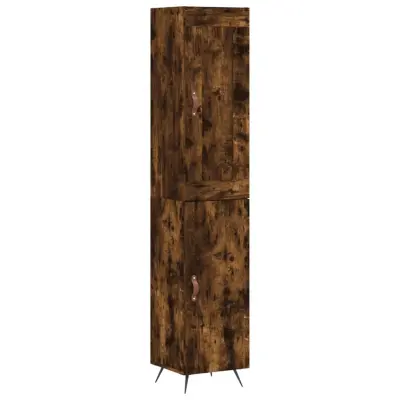 vidaXL Visoka omara dimljeni hrast 34,5x34x180 cm inženirski les