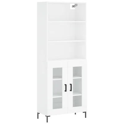 vidaXL Visoka omara bela 69,5x34x180 cm inženirski les