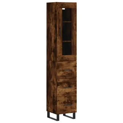 vidaXL Visoka omara dimljeni hrast 34,5x34x180 cm inženirski les