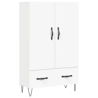 vidaXL Visoka omara bela 69,5x31x115 inženirski les