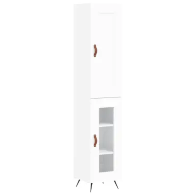 vidaXL Visoka omara bela 34,5x34x180 cm inženirski les