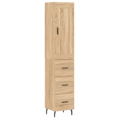 vidaXL Visoka omara sonoma hrast 34,5x34x180 cm inženirski les