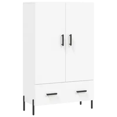 vidaXL Visoka omara bela 69,5x31x115 cm inženirski les