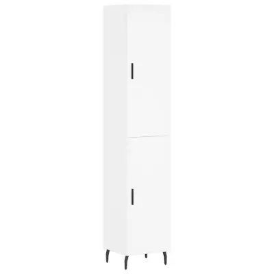 vidaXL Visoka omara bela 34,5x34x180 cm inženirski les