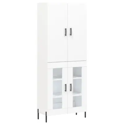 vidaXL Visoka omara bela 69,5x34x180 cm inženirski les