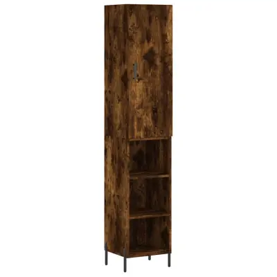vidaXL Visoka omara dimljeni hrast 34,5x34x180 cm inženirski les