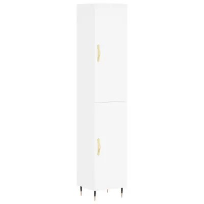 vidaXL Visoka omara bela 34,5x34x180 cm inženirski les