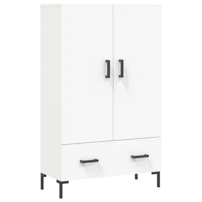 vidaXL Visoka omara bela 69,5x31x115 cm inženirski les