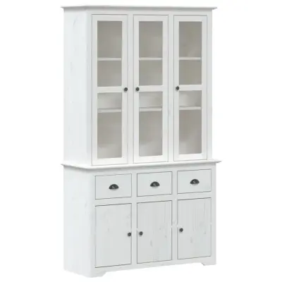 vidaXL Visoka omara BODO bela 115,5x43x200,5 cm trdna borovina