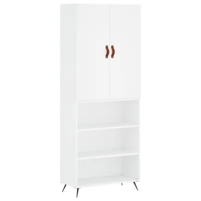 vidaXL Visoka omara bela 69,5x34x180 cm inženirski les