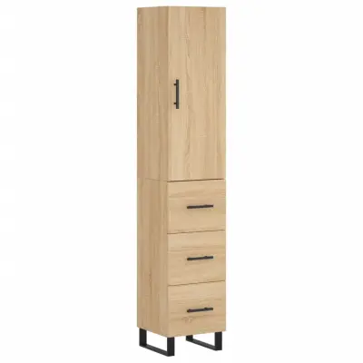 vidaXL Visoka omara sonoma hrast 34,5x34x180 cm inženirski les