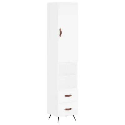 vidaXL Visoka omara bela 34,5x34x180 cm inženirski les