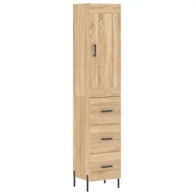 vidaXL Visoka omara sonoma hrast 34,5x34x180 cm inženirski les