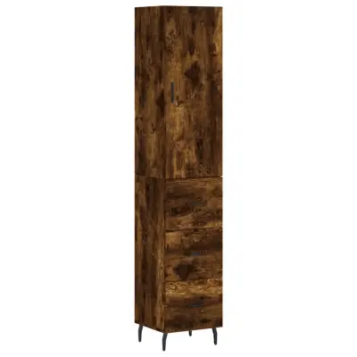vidaXL Visoka omara dimljeni hrast 34,5x34x180 cm inženirski les