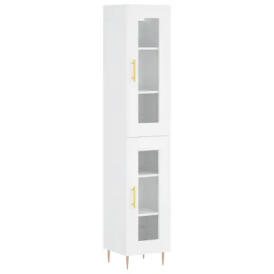 vidaXL Visoka omara bela 34,5x34x180 cm inženirski les