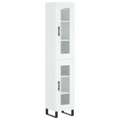 vidaXL Visoka omara bela 34,5x34x180 cm inženirski les