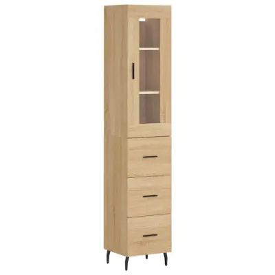 vidaXL Visoka omara sonoma hrast 34,5x34x180 cm inženirski les