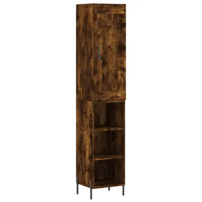 vidaXL Visoka omara dimljeni hrast 34,5x34x180 cm inženirski les