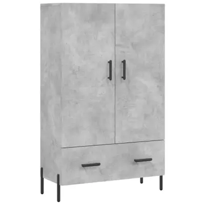 vidaXL Visoka omara betonsko siva 69,5x31x115 cm inženirski les