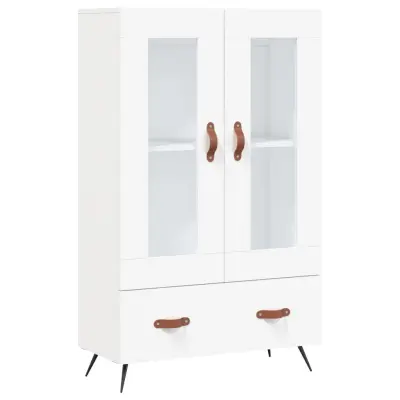 vidaXL Visoka omara bela 69,5x31x115 cm inženirski les