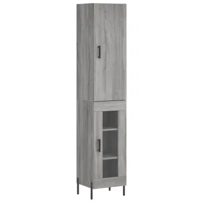 vidaXL Visoka omara siva sonoma 34,5x34x180 cm inženirski les