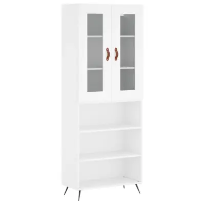 vidaXL Visoka omara bela 69,5x34x180 cm inženirski les