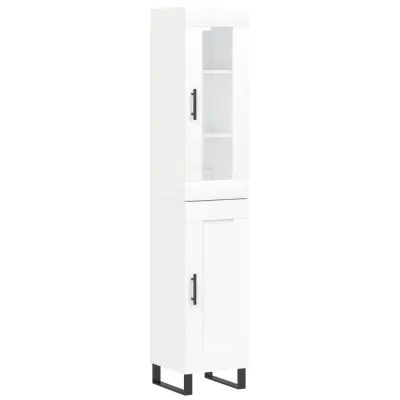 vidaXL Visoka omara bela 34,5x34x180 cm inženirski les