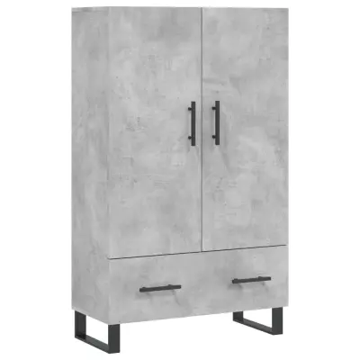 vidaXL Visoka omara betonsko siva 69,5x31x115 cm inženirski les