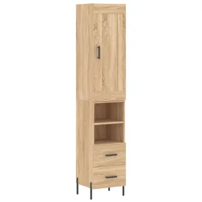 vidaXL Visoka omara sonoma hrast 34,5x34x180 cm inženirski les