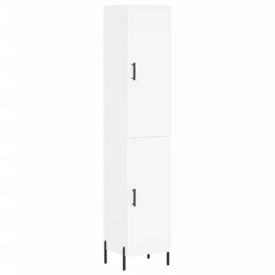 vidaXL Visoka omara bela 34,5x34x180 cm inženirski les
