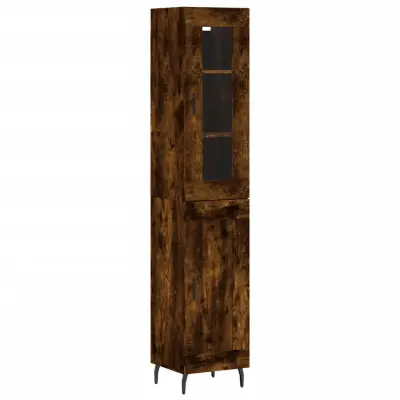 vidaXL Visoka omara dimljeni hrast 34,5x34x180 cm inženirski les