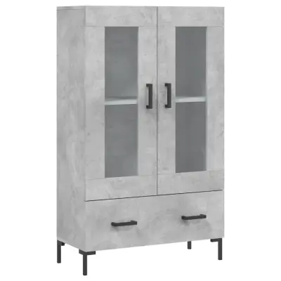 vidaXL Visoka omara betonsko siva 69,5x31x115 cm inženirski les