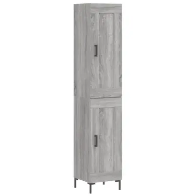 vidaXL Visoka omara siva sonoma 34,5x34x180 cm inženirski les