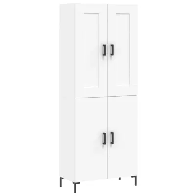 vidaXL Visoka omara bela 69,5x34x180 cm inženirski les