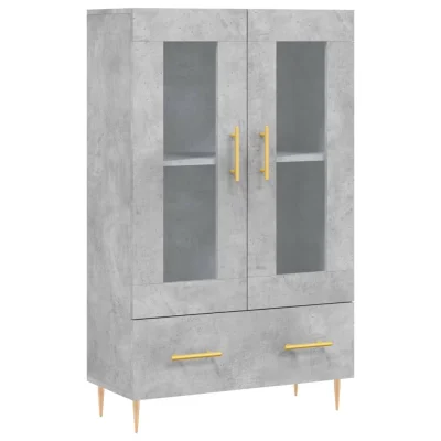 vidaXL Visoka omara betonsko siva 69,5x31x115 cm inženirski les