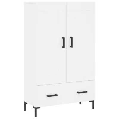 vidaXL Visoka omara bela 69,5x31x115 inženirski les