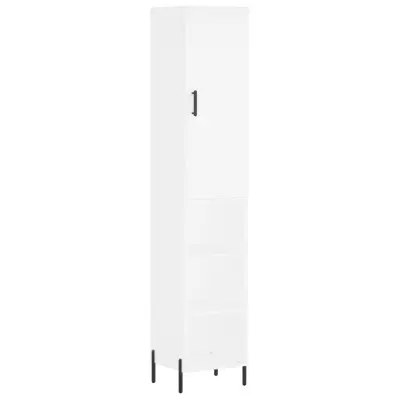 vidaXL Visoka omara bela 34,5x34x180 cm inženirski les