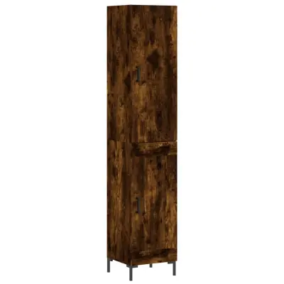 vidaXL Visoka omara dimljeni hrast 34,5x34x180 cm inženirski les