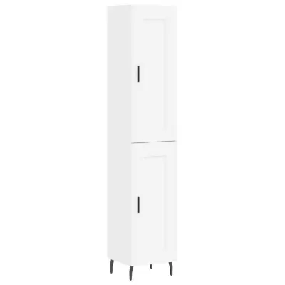 vidaXL Visoka omara bela 34,5x34x180 cm inženirski les