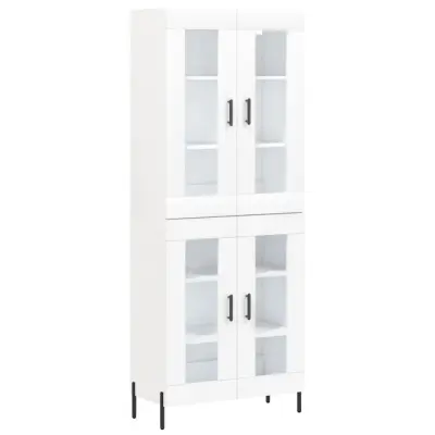 vidaXL Visoka omara bela 69,5x34x180 cm inženirski les