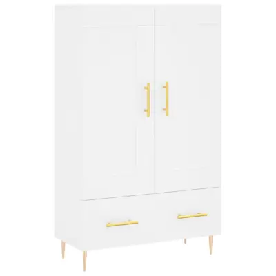 vidaXL Visoka omara bela 69,5x31x115 inženirski les