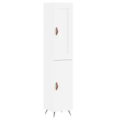 vidaXL Visoka omara bela 34,5x34x180 cm inženirski les
