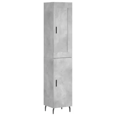 vidaXL Visoka omara betonsko siva 34,5x34x180 cm inženirski les